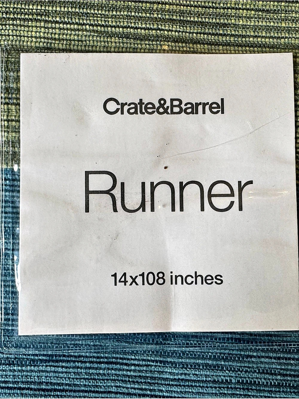 Crate&Barrel Fractions Blue/Grn Runner Table Blue & Purple 14”x108”